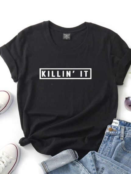 Wholesale KILLIN IT Letter Print T-Shirt