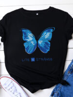 Wholesale LIFE IS STRANGE Butterfly Print T-Shirt