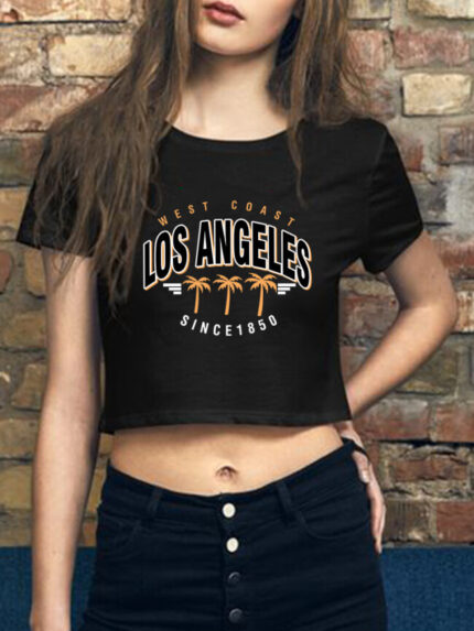 Wholesale LOS ANGELES SINCE 1850 Print Cropped T-shirt