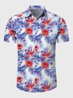 Wholesale Leaf Floral Print Summer Men's Shirt