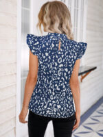 Wholesale Leopard Print Fly Sleeve Blouse