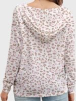 Wholesale Leopard Print V Neck Thin Hoodie