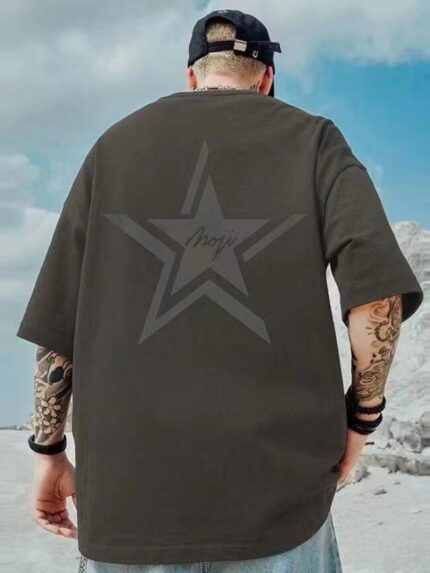 Wholesale M Letter Star Print Short Sleeve T-Shirt