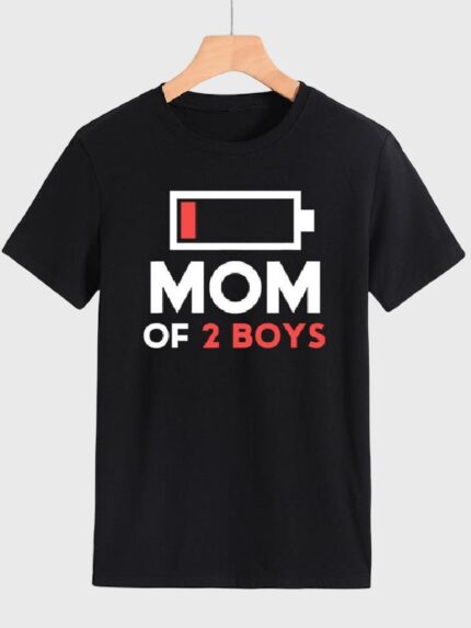 Wholesale MOM OF 2 BOYS Letter Casual Graphic T-Shirt