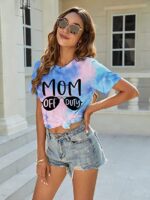 Wholesale MOM OFF DUTY Letter Graphic T-Shirt