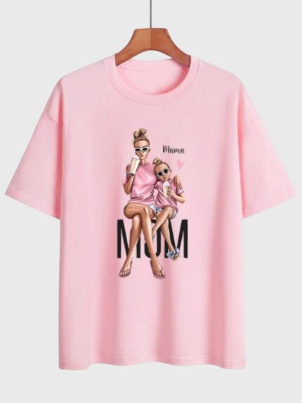 Wholesale MOM Parent-child Patterns Print T-Shirt