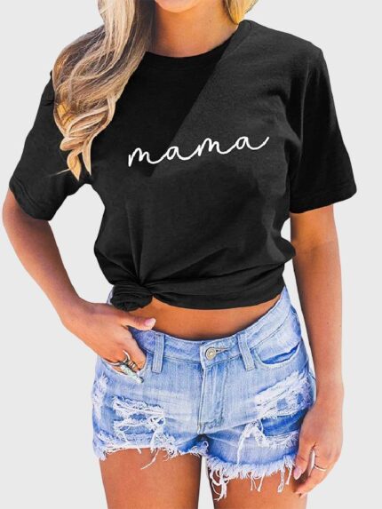 Wholesale Mama Letter Graphic Casual T-Shirt