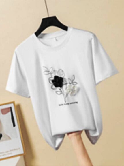 Wholesale Minimal Floral T-Shirt