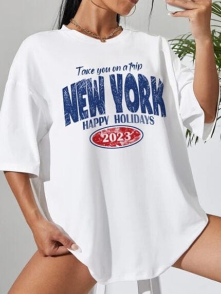 Wholesale NEW YORK 2023 Print Short Sleeved T-shirt