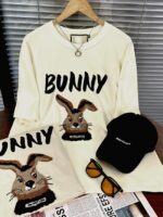 Wholesale Oversized BUNNY Rabbits Animal Print T-Shirt