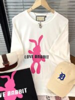 Wholesale Oversized LOVE Rabbit Animal Print T-Shirt