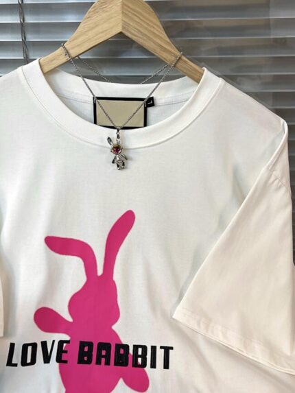 Wholesale Oversized LOVE Rabbit Animal Print T-Shirt