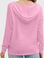 Wholesale Pink V Neck Thin Hoodie