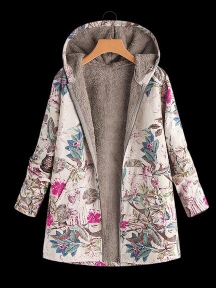 Wholesale Printed colorblock hooded jacket