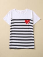 Wholesale Red Heart Stripe T-Shirt