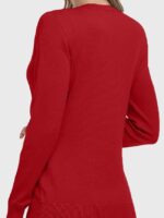 Wholesale Red Round Neck Button Thin Knit Cardigan