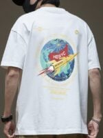 Wholesale Rocket Print Short Sleeve Men's T-Shirt