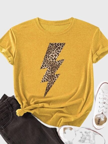 Wholesale Round-neck Leopard T-Shirt