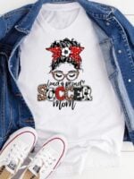 Wholesale SOCCER MOM Print Short Sleeve T-shirt