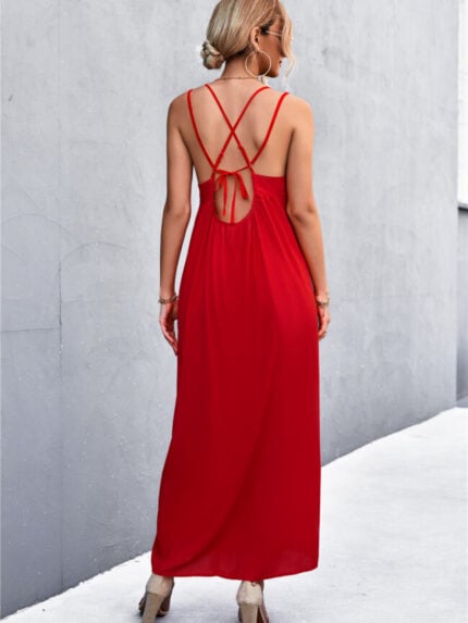 Wholesale Sexy V-Neck Backless Slip Dress