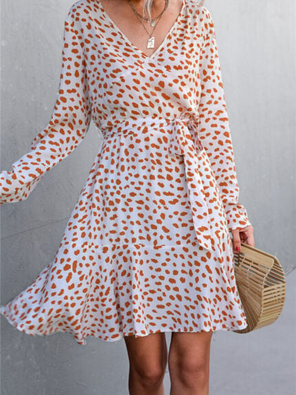 Wholesale Sexy V-neck polka-dot dress