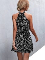 Wholesale Sexy off-the-shoulder halterneck print dress