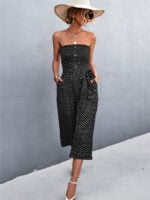 Wholesale Sexy strapless polka-dot jumpsuit