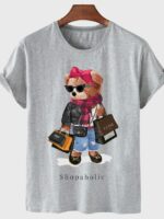 Wholesale Shopaholic Bear Graphic T-Shirt