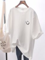 Wholesale Simplicity Smile Print T-Shirt