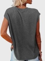 Wholesale Solid Color Round Neck Pocket T-Shirt