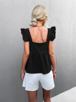 Wholesale Solid Color U-Neck Sleeveless T-Shirt