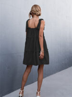 Wholesale Solid Patchwork Sleeveless Sling Dress