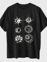 Wholesale Sun And Moon Casual T-Shirt