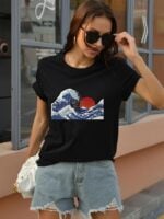 Wholesale Sunset On The Waves Print T-Shirt