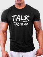 Wholesale TALK IS CHEAP Print Short Sleeve Men's T-Shirt