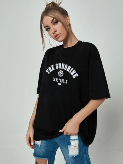 Wholesale THE SUNSHINE Print Short Sleeve T-shirt