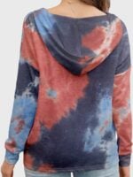 Wholesale Tie-dye Print V Neck Thin Hoodie