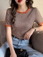 Wholesale Vintage Chic Stripe T-Shirt