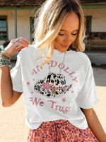 Wholesale Vintage Cowboy Hat Print T-shirt