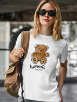 Wholesale WARNING Bear Graphic T-Shirt