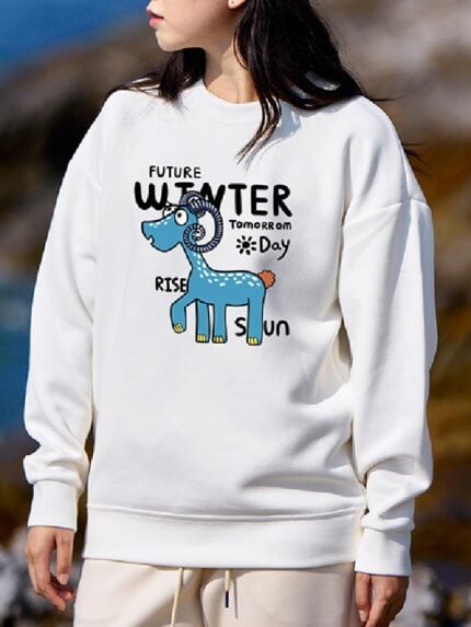 Wholesale WINTER Print Casual Sweatshirt