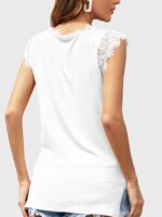 Wholesale White Lace Paneling V-neck Vest