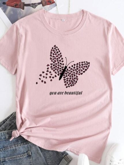 Wholesale You Are Beautiful Butterfly Graphic T-Shirt