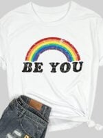 Be You Letter Print T Shirt