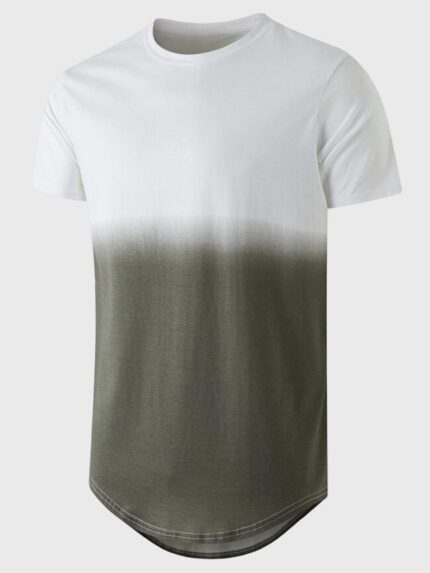 Contrasting Color Short Sleeve Men's T-Shirt