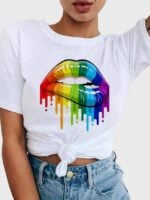 Women Rainbow Crewneck T-Shirt