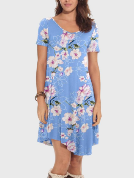 Wholesale Floral Casual Short Sleeve Dress