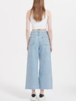 Wholesale Light Blue High Rise Wide Leg Jeans