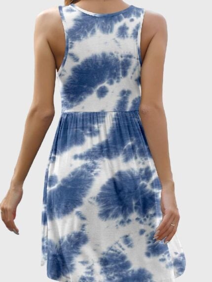 Wholesale Printed Crew Neck Sleeveless Dress