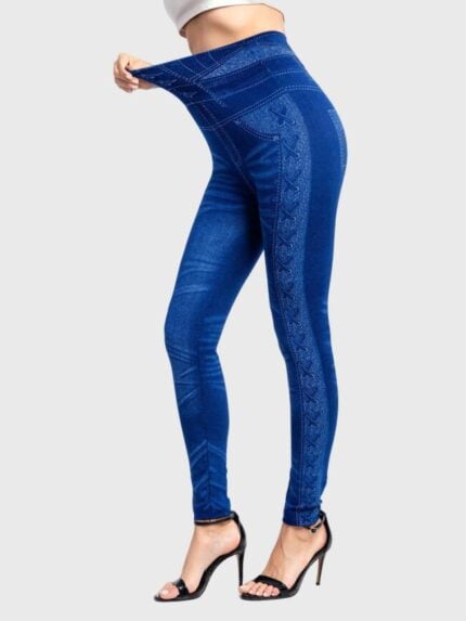 Wholesale Printed Denim-faux Leggings